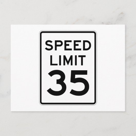 Snelheidslimiet 35 MPH-teken Briefkaart (Voorkant)