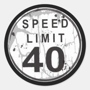 Snelheidslimiet 40 MPH Grungy Sticker