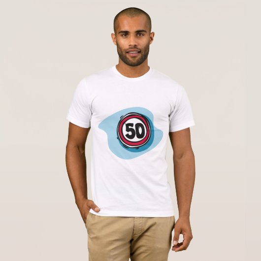 Snelheidslimiet 50 Mannen T-Shirt (Voorkant volledig)