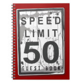 Snelheidslimiet 50 MPH Grungy Guest Book Notebook Notitieboek (Voorkant)