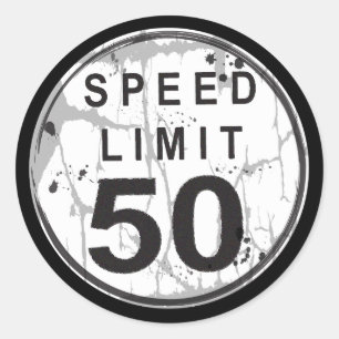 Snelheidslimiet 50 MPH Grungy Sticker