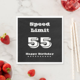 Snelheidslimiet 55/Happy Birthday - Papier Napkin Servetten