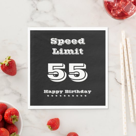 Snelheidslimiet 55/Happy Birthday - Papier Napkin Servetten (Insitu)