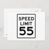 Snelheidslimiet 55 MPH-teken Briefkaart (Voorkant / Achterkant)
