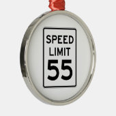 Snelheidslimiet 55 MPH-teken Metalen Ornament (Rechts)