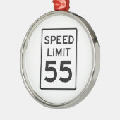 Snelheidslimiet 55 MPH-teken Metalen Ornament (Links)
