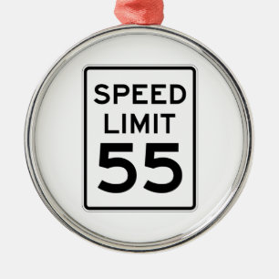 Snelheidslimiet 55 MPH-teken Metalen Ornament