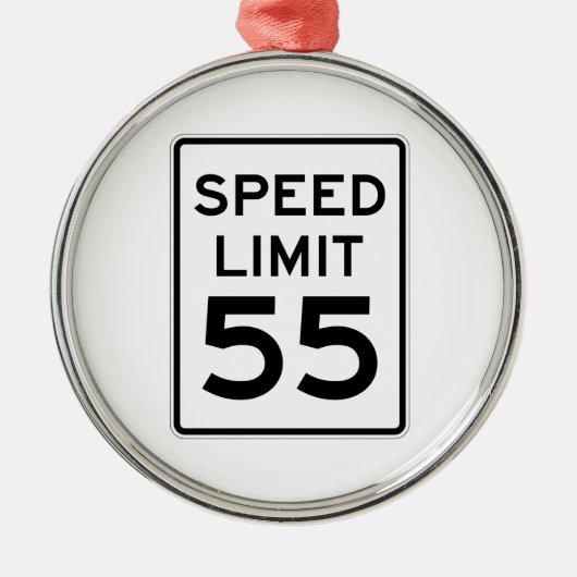 Snelheidslimiet 55 MPH-teken Metalen Ornament (Voorkant)