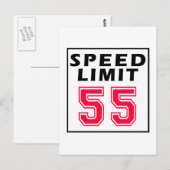 Snelheidslimiet 55 verjaardag design briefkaart (Voorkant / Achterkant)