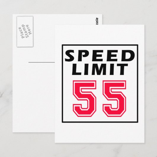 Snelheidslimiet 55 verjaardag design briefkaart (Voorkant / Achterkant)