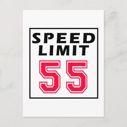 Snelheidslimiet 55 verjaardag design briefkaart (Voorkant)