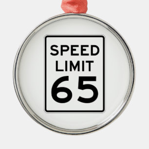 Snelheidslimiet 65 MPH-teken Metalen Ornament