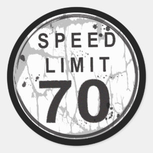 Snelheidslimiet 70 MPH Grungy Sticker
