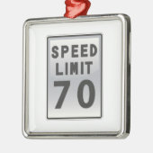 Snelheidslimiet 70-teken metalen ornament (Links)