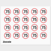 snelheidslimiet 75 ronde sticker (Vel)