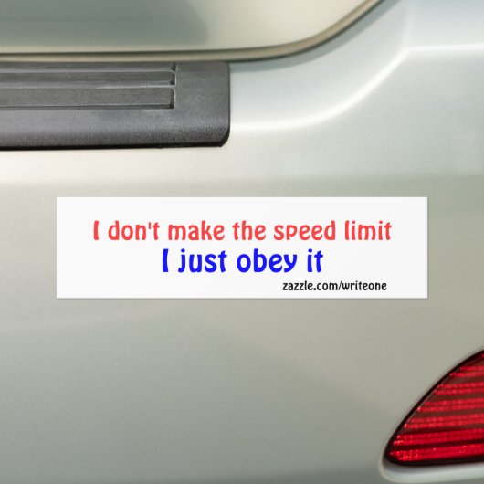 Snelheidslimiet bumper sticker (Op auto)