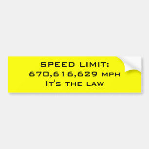 Snelheidslimiet Bumpersticker
