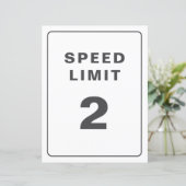 Snelheidslimiet Custom Party Sign (Staand voorkant)