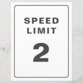 Snelheidslimiet Custom Party Sign (Voorkant)