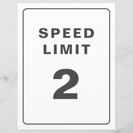 Snelheidslimiet Custom Party Sign (Voorkant)