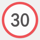Snelheidslimiet dertig ronde sticker (Voorkant)
