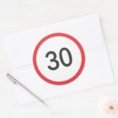 Snelheidslimiet dertig ronde sticker (Envelop)
