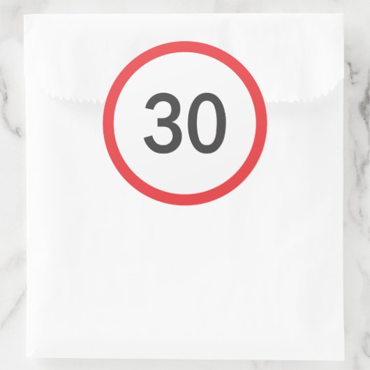 Snelheidslimiet dertig ronde sticker (Tas)