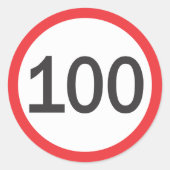 Snelheidslimiet honderd ronde sticker (Voorkant)