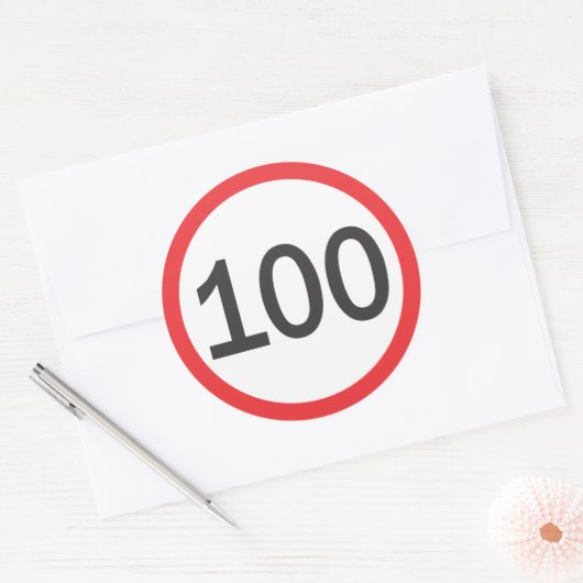 Snelheidslimiet honderd ronde sticker (Envelop)