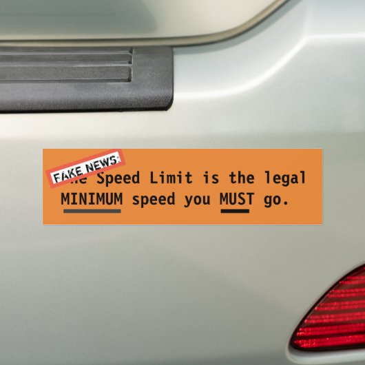Snelheidslimiet is het minimum - News foutmelding Bumpersticker (Op auto)