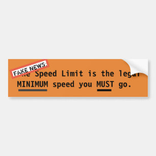Snelheidslimiet is het minimum - News foutmelding Bumpersticker