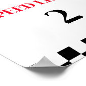 Snelheidslimiet Race auto Verjaardag feestbord Poster (Hoek)