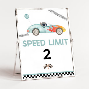 Snelheidslimiet Race Auto Verjaardagsfeest Sign Poster