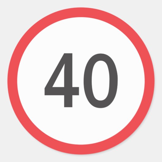 Snelheidslimiet veertig ronde sticker (Voorkant)