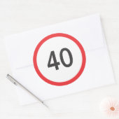 Snelheidslimiet veertig ronde sticker (Envelop)