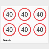 Snelheidslimiet veertig ronde sticker (Vel)