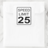 Snelheidslimiet Vierkante Sticker (Tas)