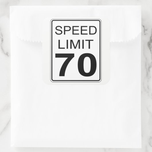 Snelheidslimiet Vierkante Sticker (Tas)