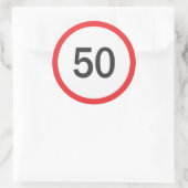 Snelheidslimiet vijftig ronde sticker (Tas)