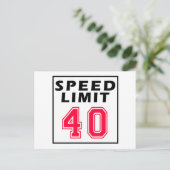 Snelheidslimiet voor 40-jarige design briefkaart (Staand voorkant)