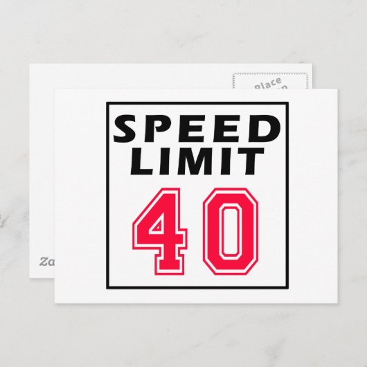Snelheidslimiet voor 40-jarige design briefkaart (Voorkant / Achterkant)