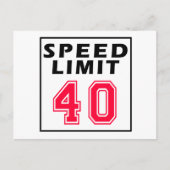 Snelheidslimiet voor 40-jarige design briefkaart (Voorkant)