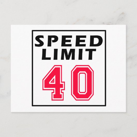 Snelheidslimiet voor 40-jarige design briefkaart (Voorkant)