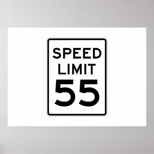 Snelheidslimiet voor 55 MPH-tekens Poster (Voorkant)