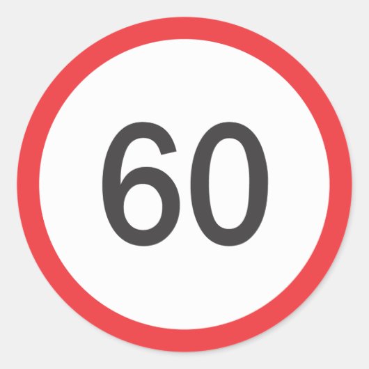 Snelheidslimiet zestig ronde sticker (Voorkant)