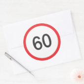 Snelheidslimiet zestig ronde sticker (Envelop)