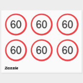 Snelheidslimiet zestig ronde sticker (Vel)