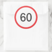 Snelheidslimiet zestig ronde sticker (Tas)