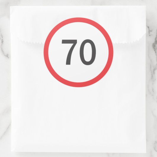 Snelheidslimiet zeventig ronde sticker (Tas)