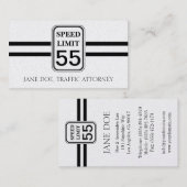Snelheidslimietteken verkeersprocureur wetgever visitekaartje (Voorkant / Achterkant)